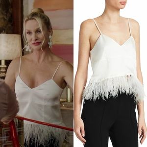✨ NWT ✨ Narcissa Ostrich Feather Top in Ivory